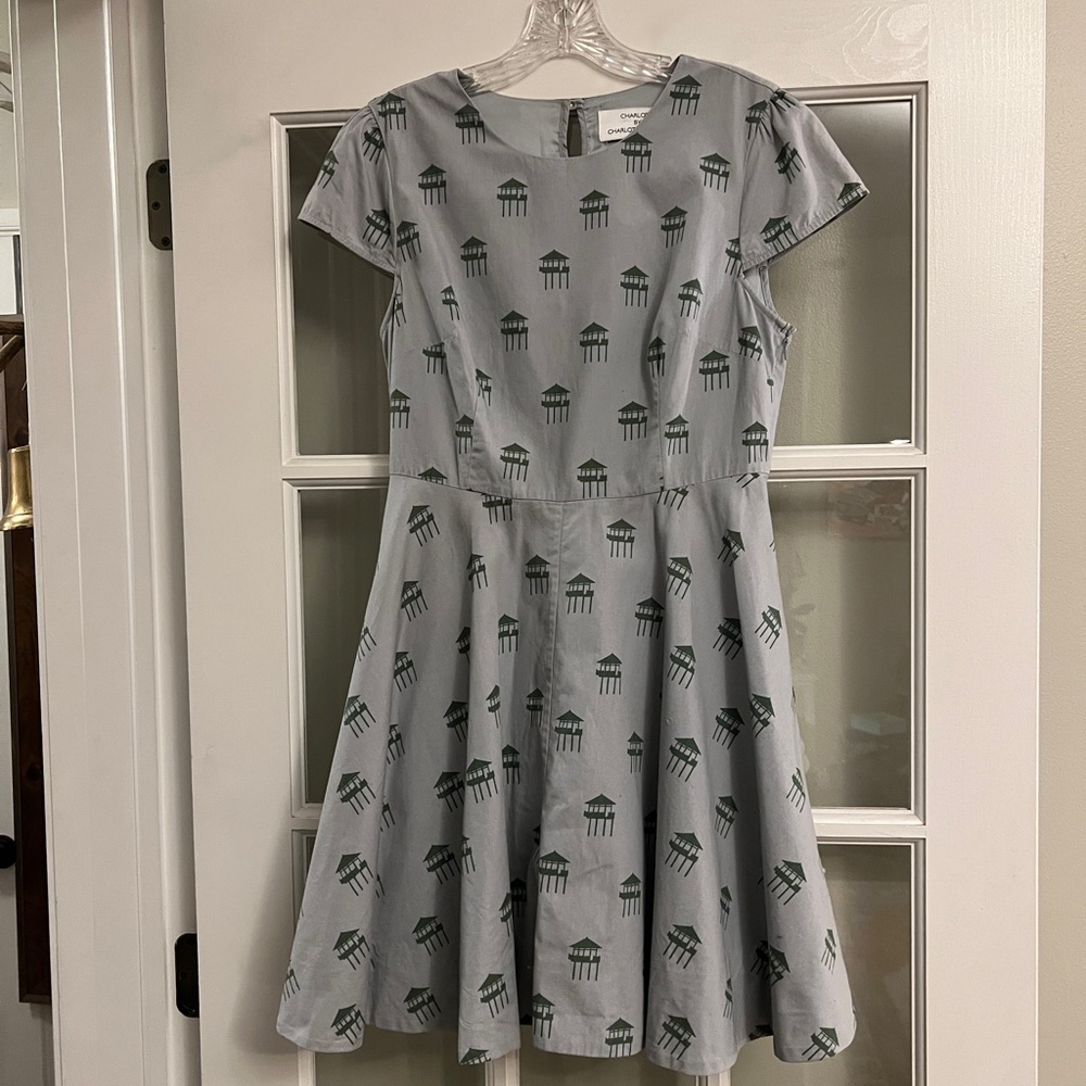 Anthropologie Charlotte Taylor Gray and Green Mini Dress